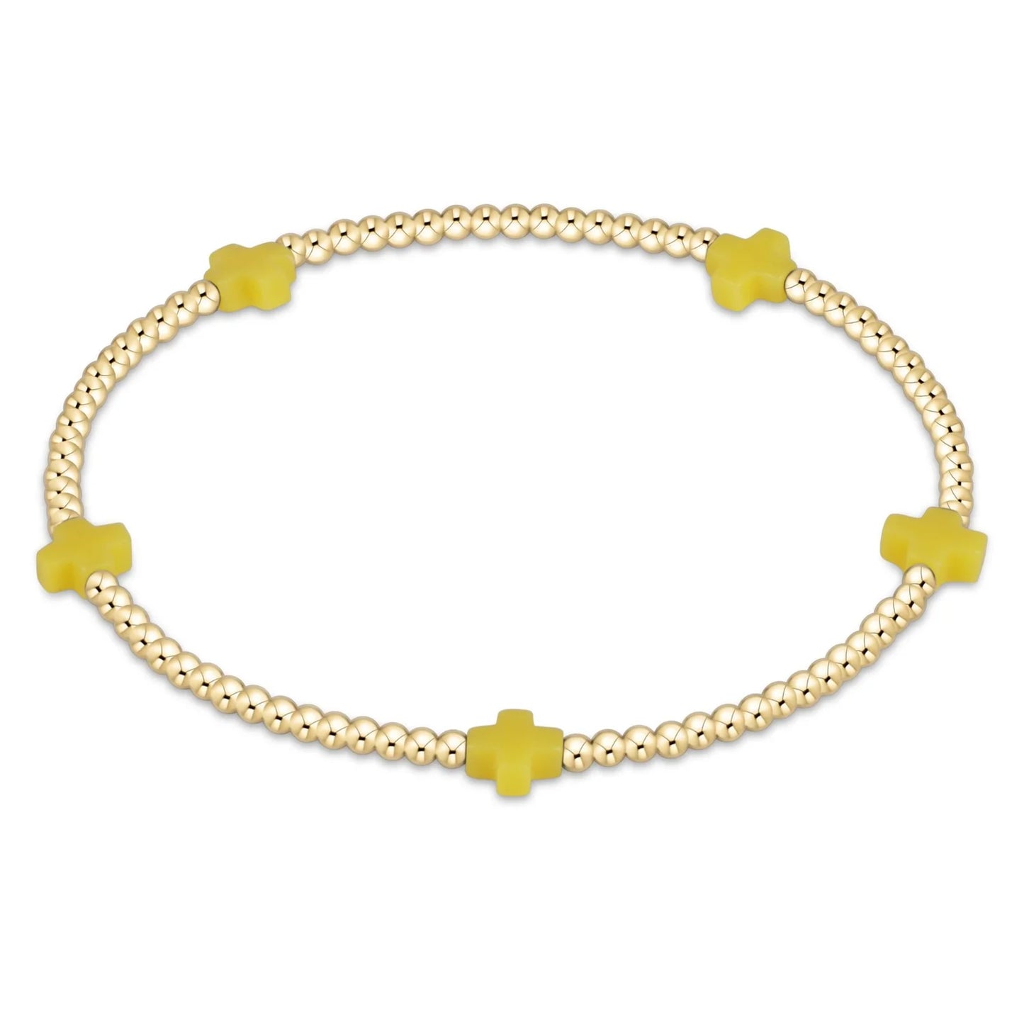 enewton | Signature Small Cross 2mm Gold Bead Bracelet | Canary