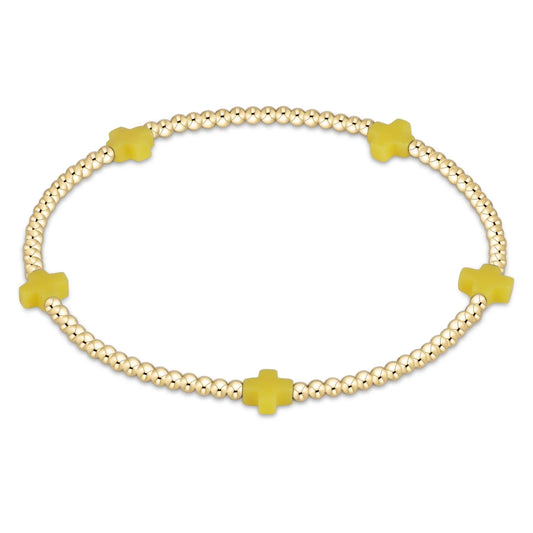 enewton | Signature Small Cross 2mm Gold Bead Bracelet | Canary